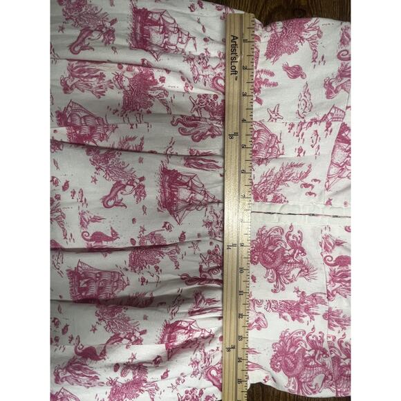 Avec Les Filles Dress Womens 14 Linen Blend Sea Print Mermaid Nautical Summer - Picture 15 of 16